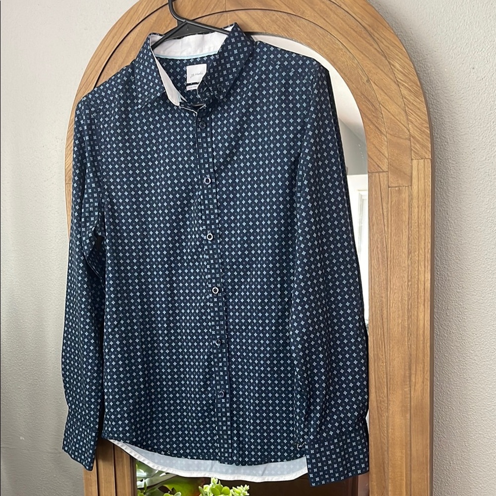 Buckle Men's Dark Blue Geometric Shirt